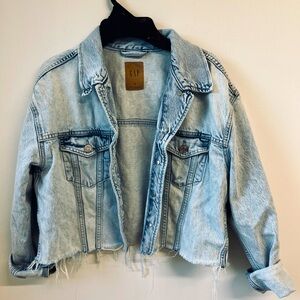 GAP Blue Jean Jacket Cropped Casual Style